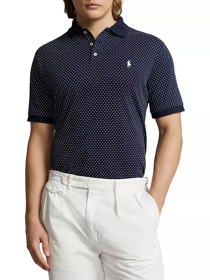 

Рубашка поло с короткими рукавами в горошек Polo Ralph Lauren, цвет preppy dot navy