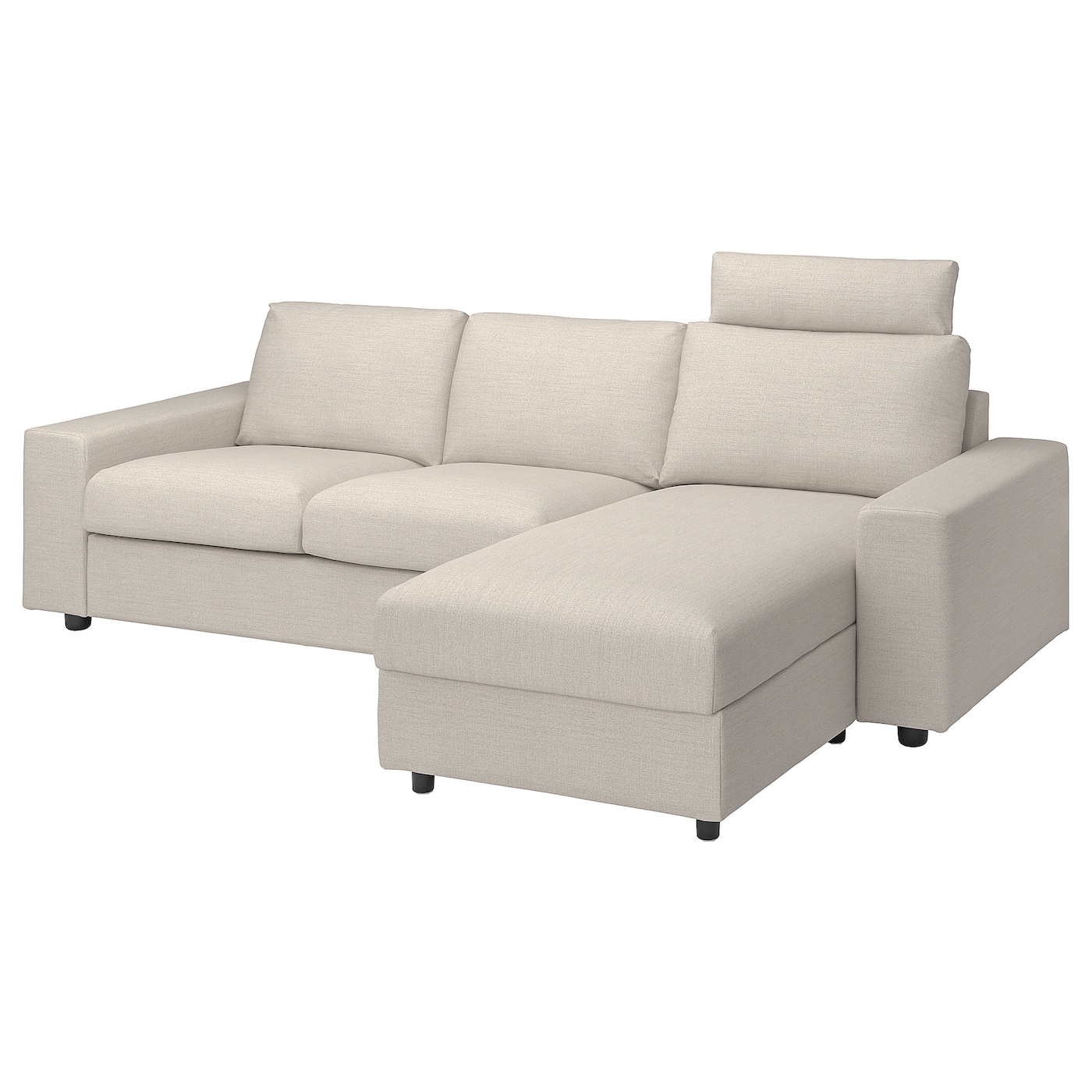 ВИМЛЕ 3-местный диван + диван, с подголовником и широкими подлокотниками/Гуннаред бежевый VIMLE IKEA
