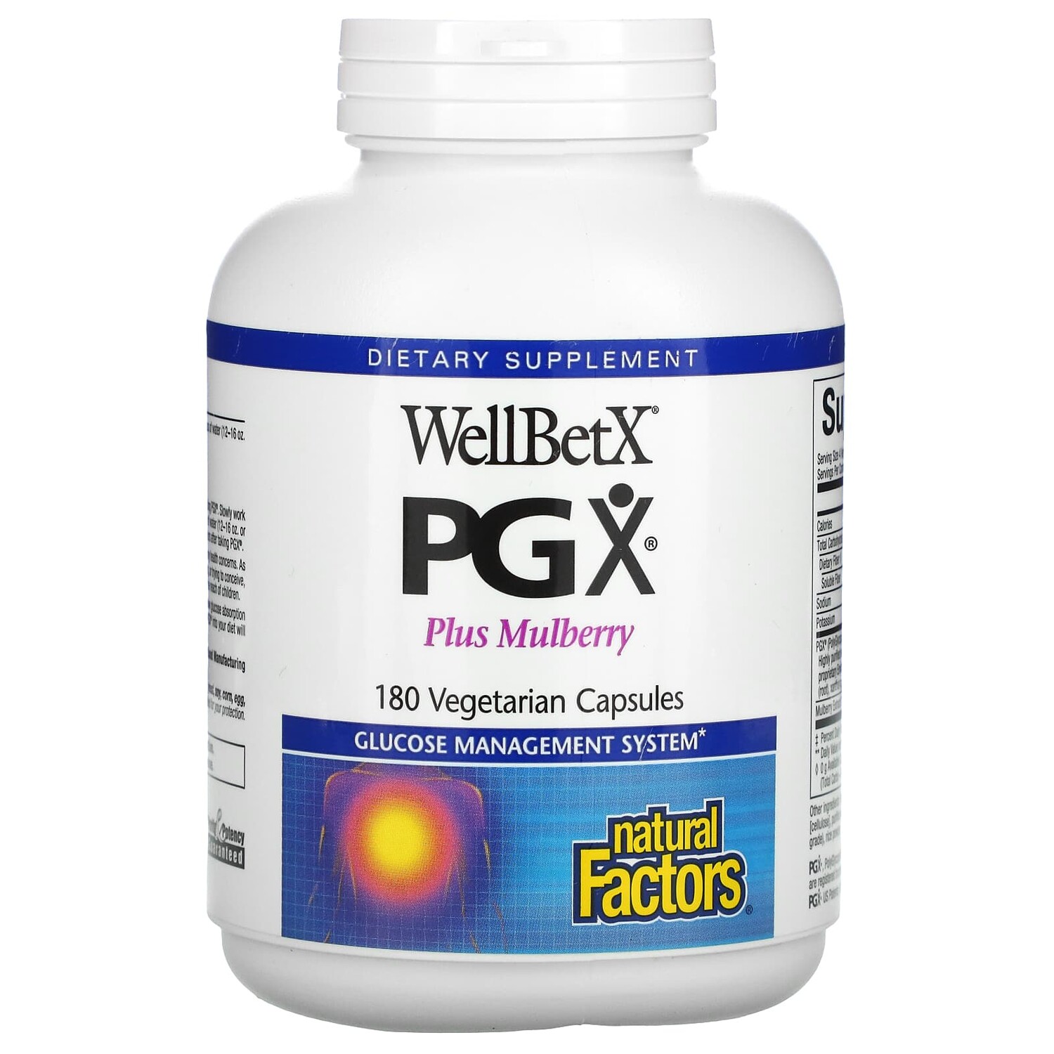 

WellBetX PGX, с шелковицей, 180 растительных капсул, Natural Factors