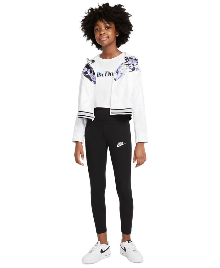 Спортивная одежда Леггинсы с высокой талией для больших девочек Nike, черный леггинсы с высокой талией модные пикантные эластичные удобные леггинсы из молочного шелка с 3d принтом ананасов