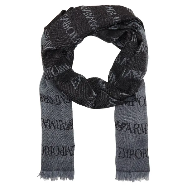 

Двусторонний шарф 43x185w с добавлением шерсти Emporio Armani, черный