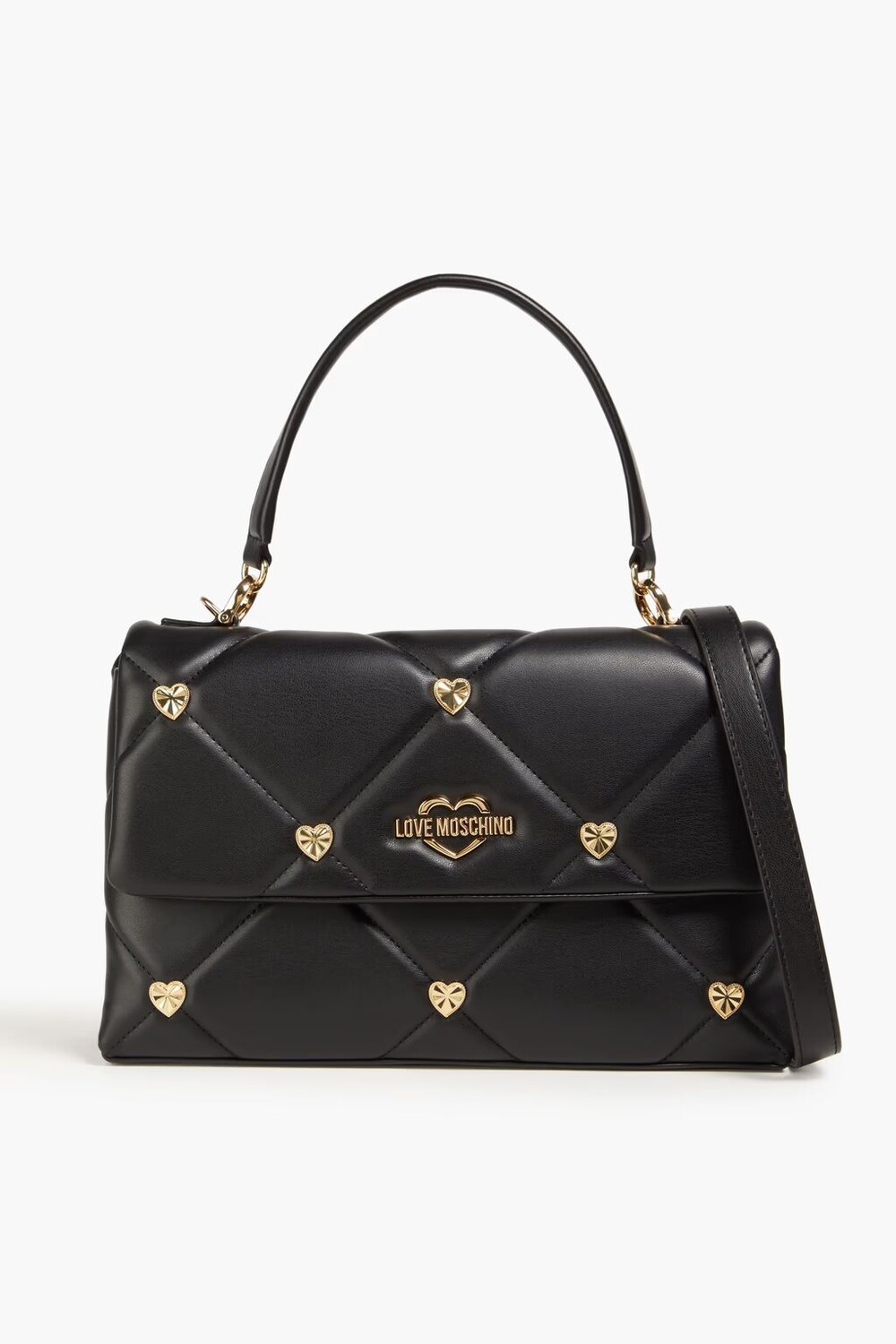 

Стеганая сумка-тоут из искусственной кожи с украшением Love Moschino, черный