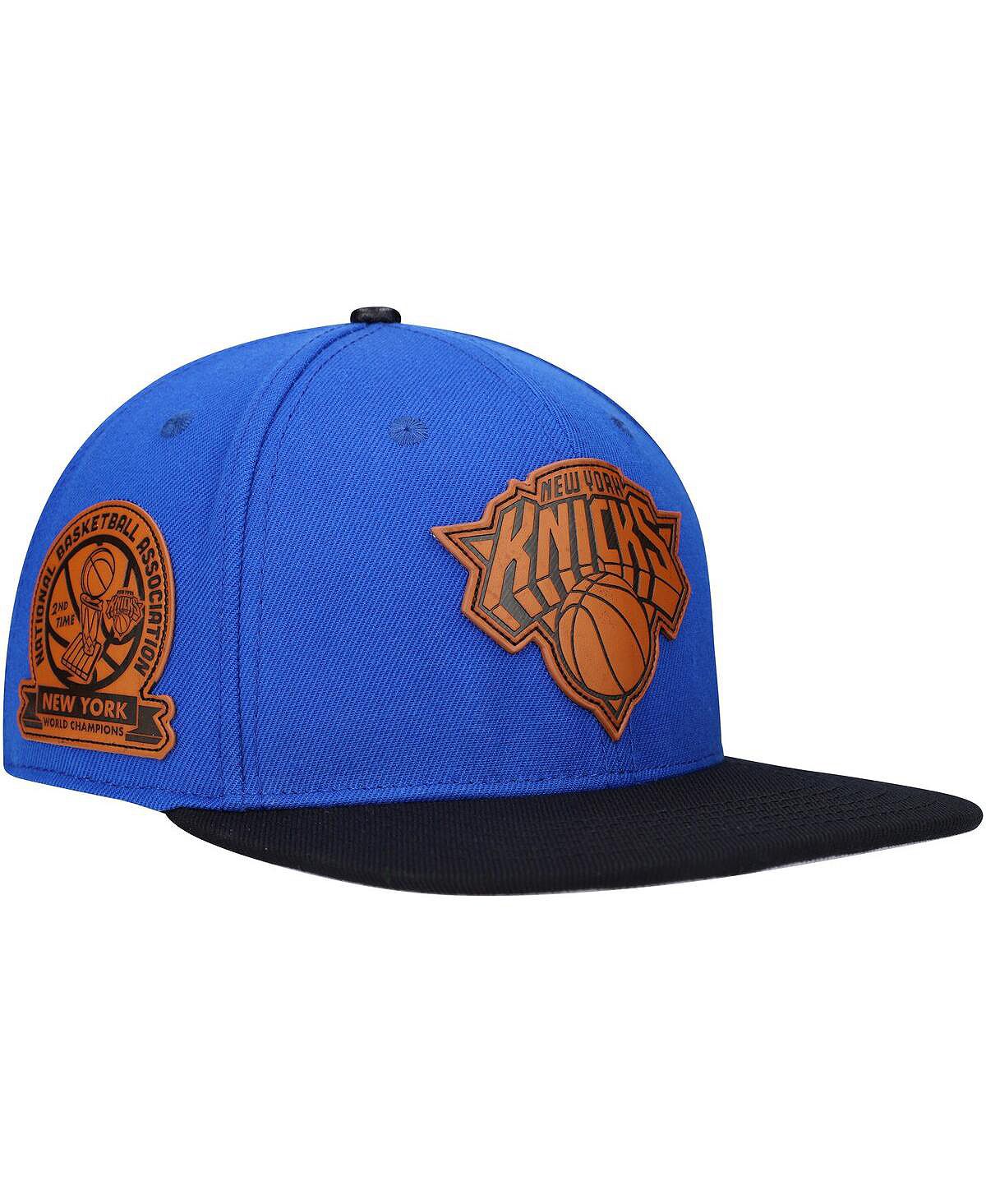Мужская сине-черная кепка Snapback с кожаной нашивкой New York Knicks Heritage Pro Standard