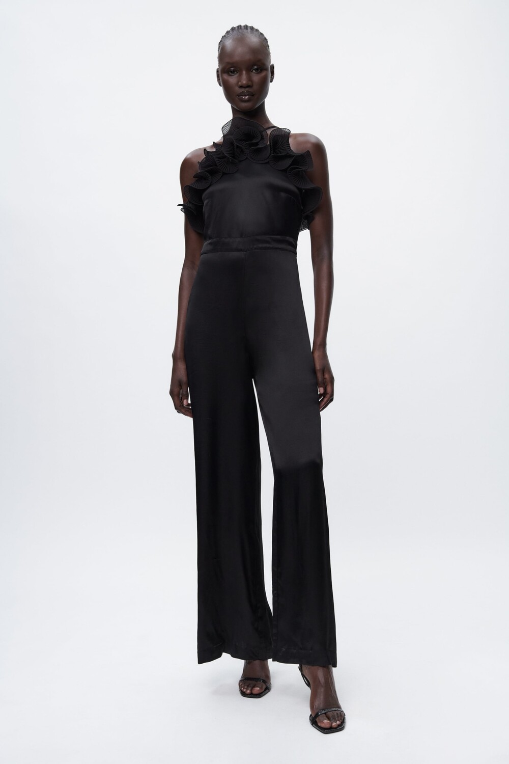 

Длинный джимпер с оборками Zara, черный