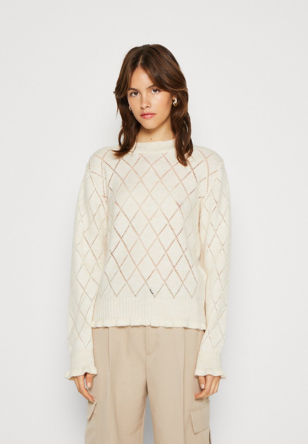 

Свитшот JDY JDYLETTY O NECK FRILL, цвет whitecap gray