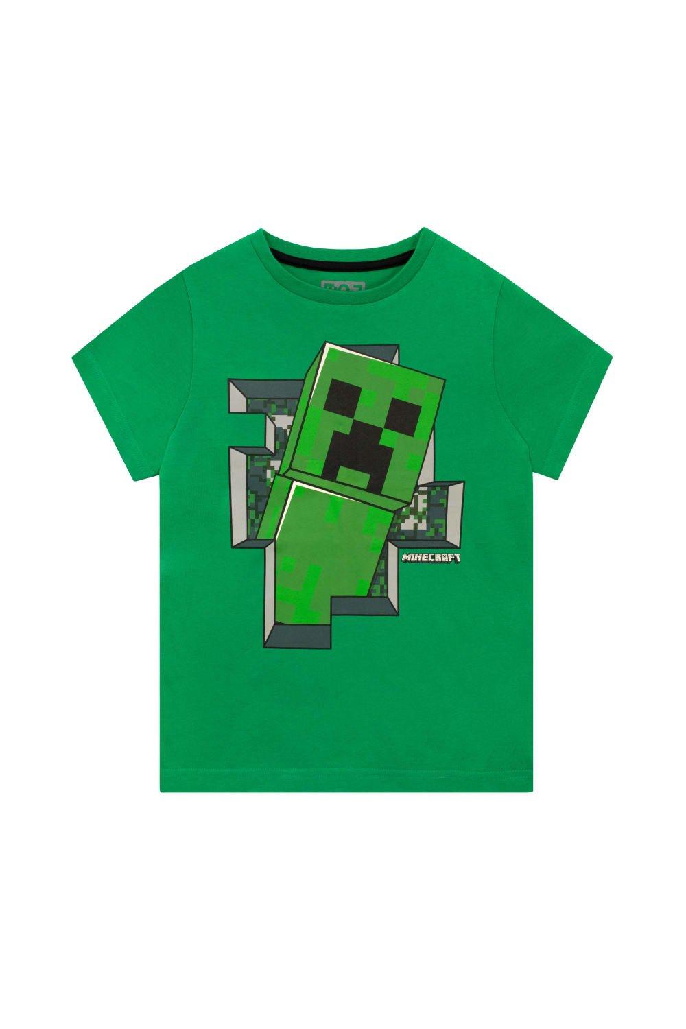 Футболка с рисунком Creeper Minecraft, зеленый мягкая игрушка minecraft creeper 30 см