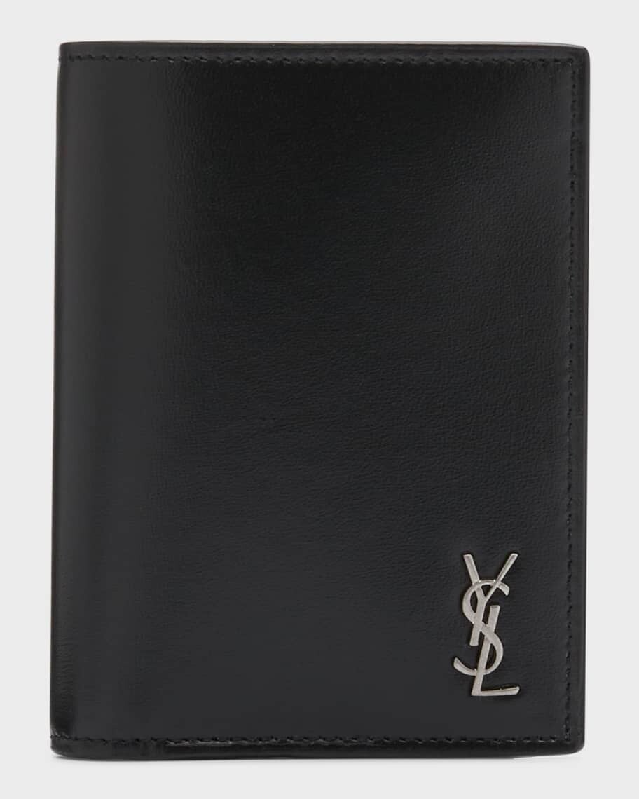 

Мужской крошечный кожаный кошелек Bifold Cassandre Saint Laurent