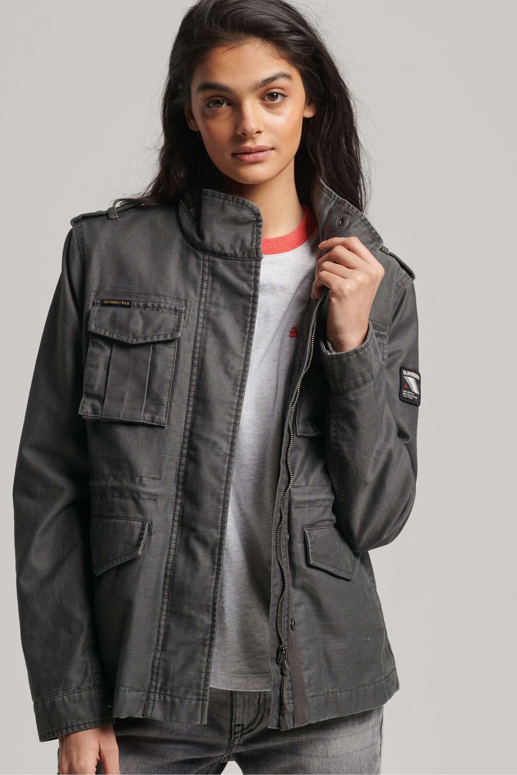 Женская винтажная куртка M65 Superdry, серый