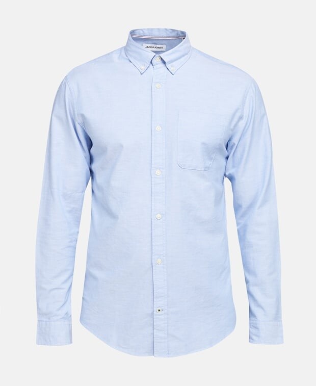 

Рубашка с длинными рукавами – облегающий крой Jack & Jones, светло-синий