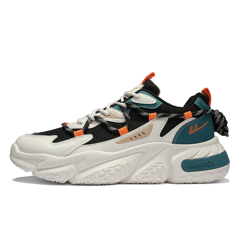 

Кроссовки WARRIOR Chunky Sneakers Unisex Low-top Dark Green/orange, бежевый/черный/зеленый