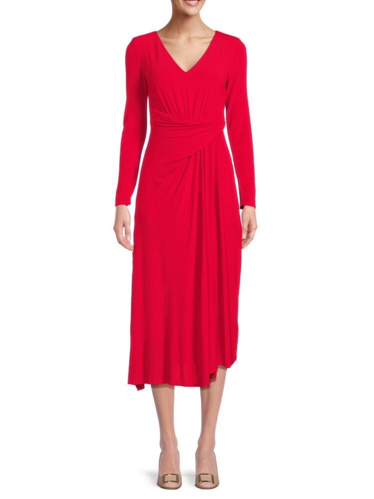 

Платье А-силуэта со сборками Bcbgmaxazria, цвет Crimson