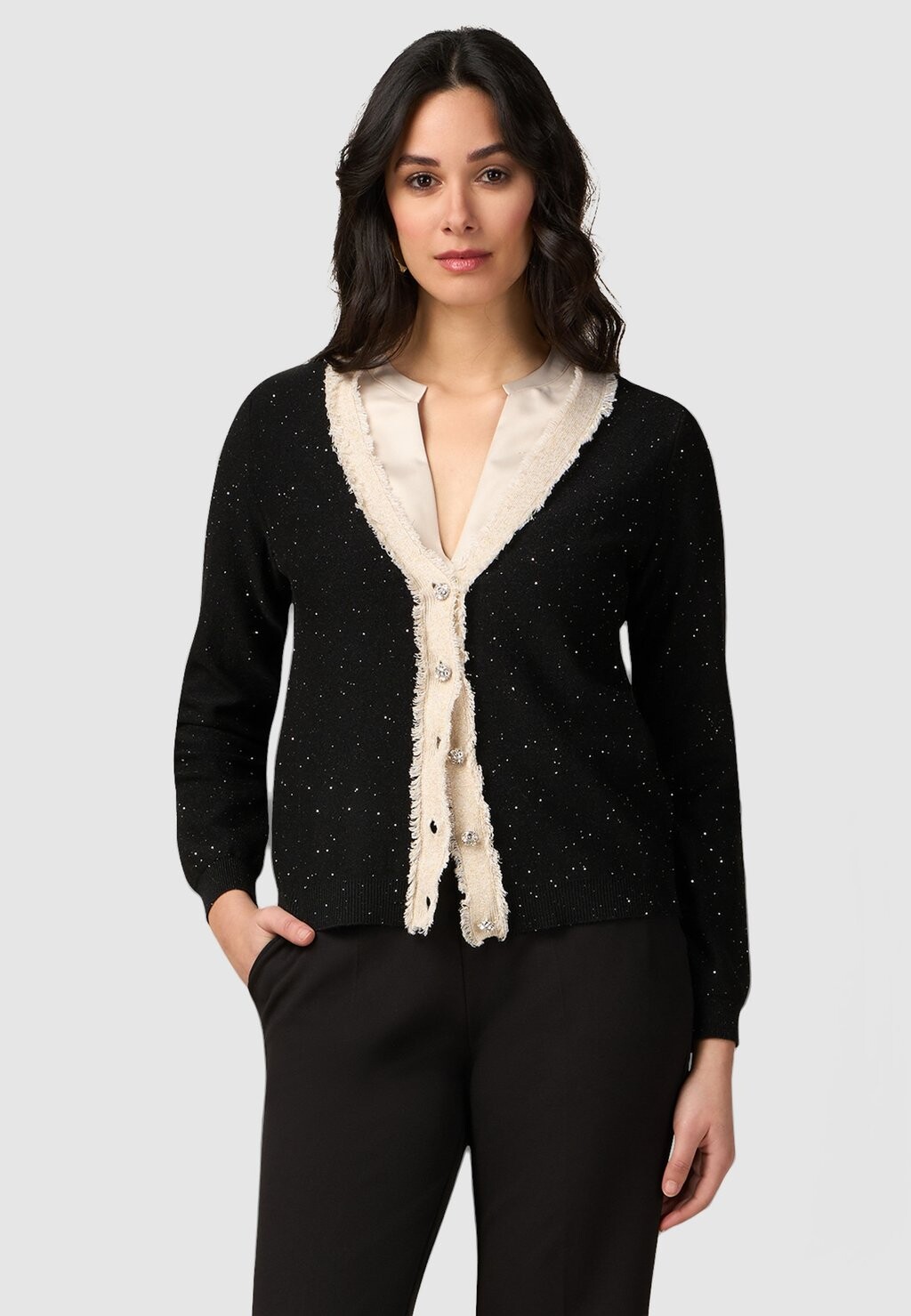 

Кардиган CON MICRO PAILLETTES Oltre, черный
