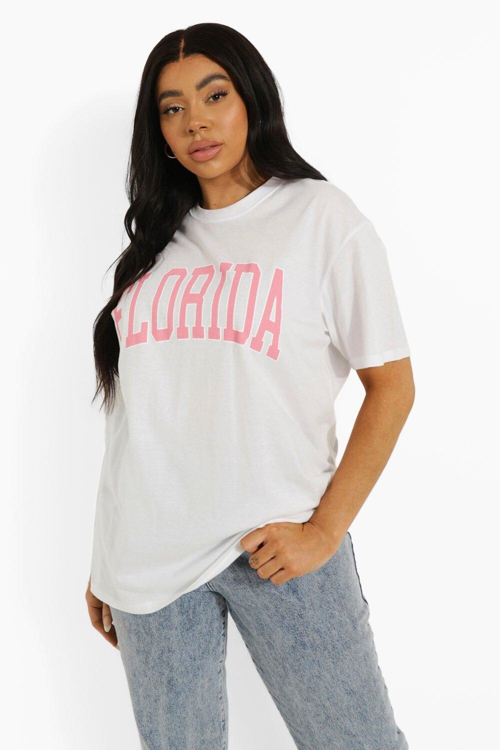 

Футболка с графикой флорида плюс Boohoo, белый