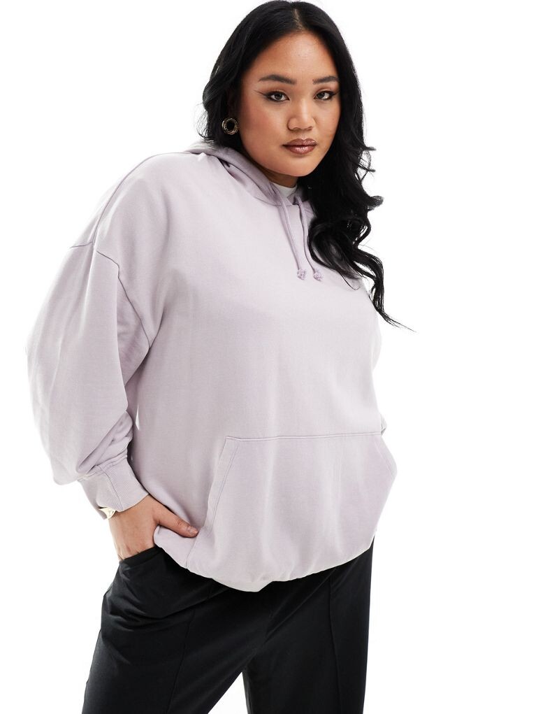 

Объемное худи сиреневого цвета ASOS DESIGN Curve