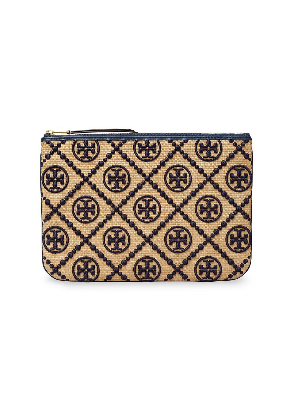 

Соломенный клатч T с монограммой Tory Burch, нави