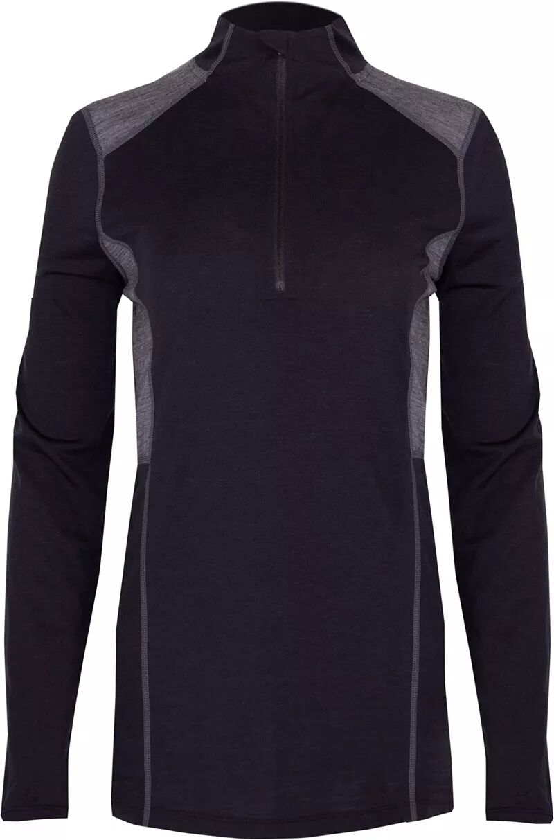 Женская рубашка Hot Chillys Clima из мериносовой шерсти с застежкой-молнией, черный/серый