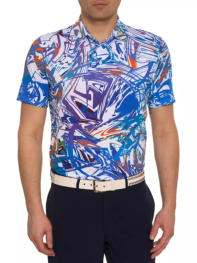 

Рубашка поло Messina Laser Knit Robert Graham, белый