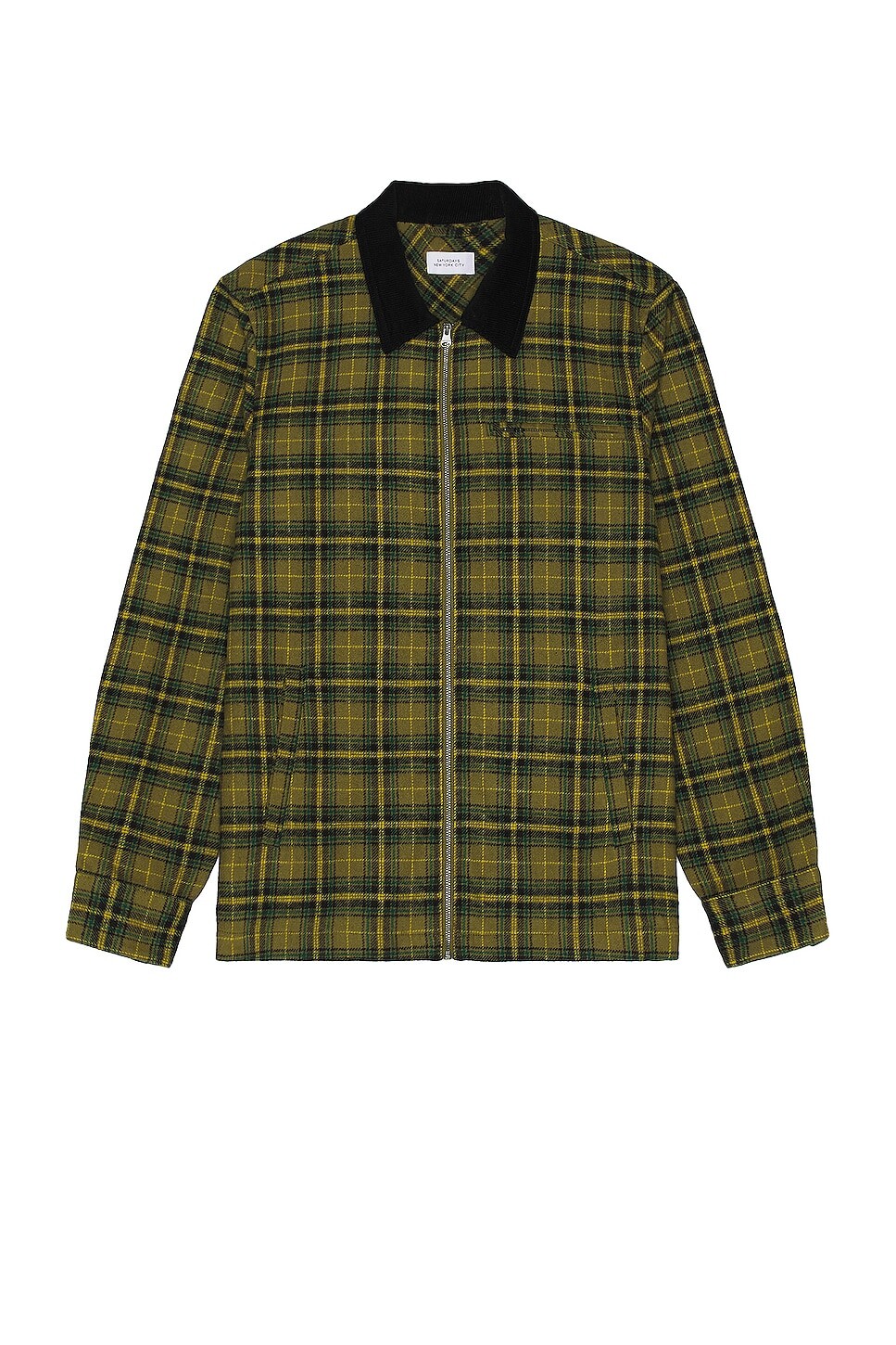 

Рубашка Saturdays Nyc Ryan Zip Front Flannel Shirt, цвет Mayfly