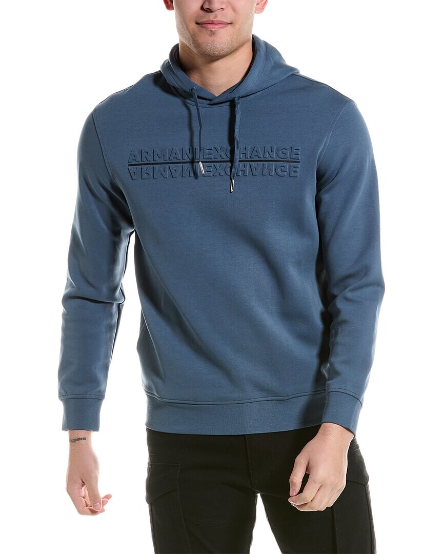 

Худи с тисненым логотипом Armani Exchange, синий
