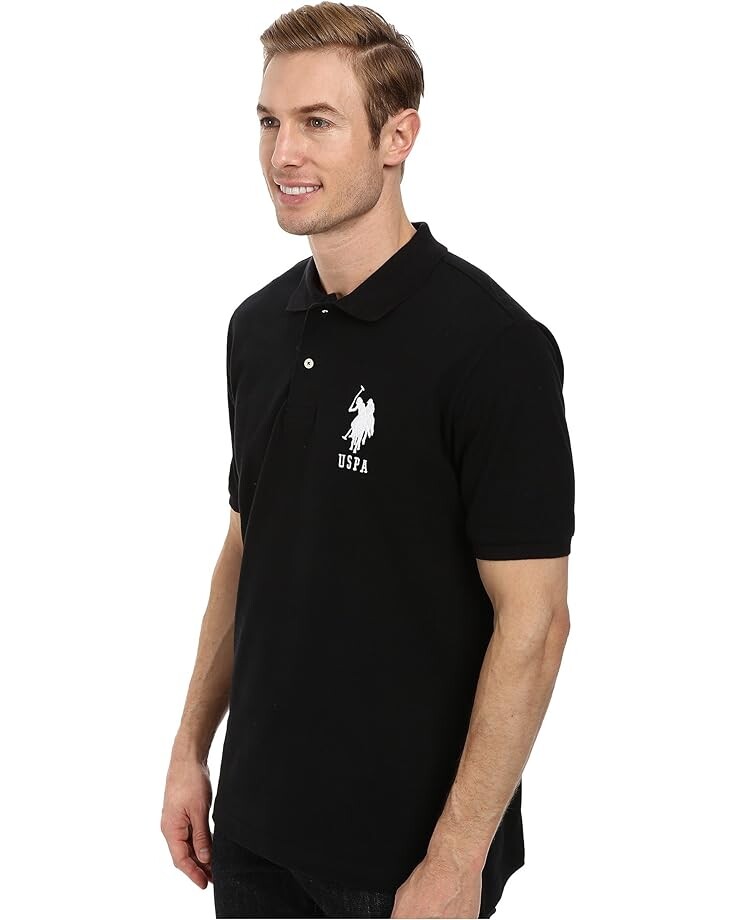 

Поло U.S. POLO ASSN. Solid Pique Polo, черный