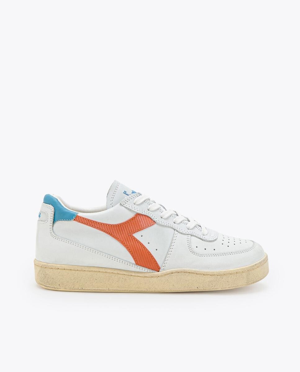 

Белые кожаные кроссовки унисекс с контрастным красным Diadora Heritage, белый