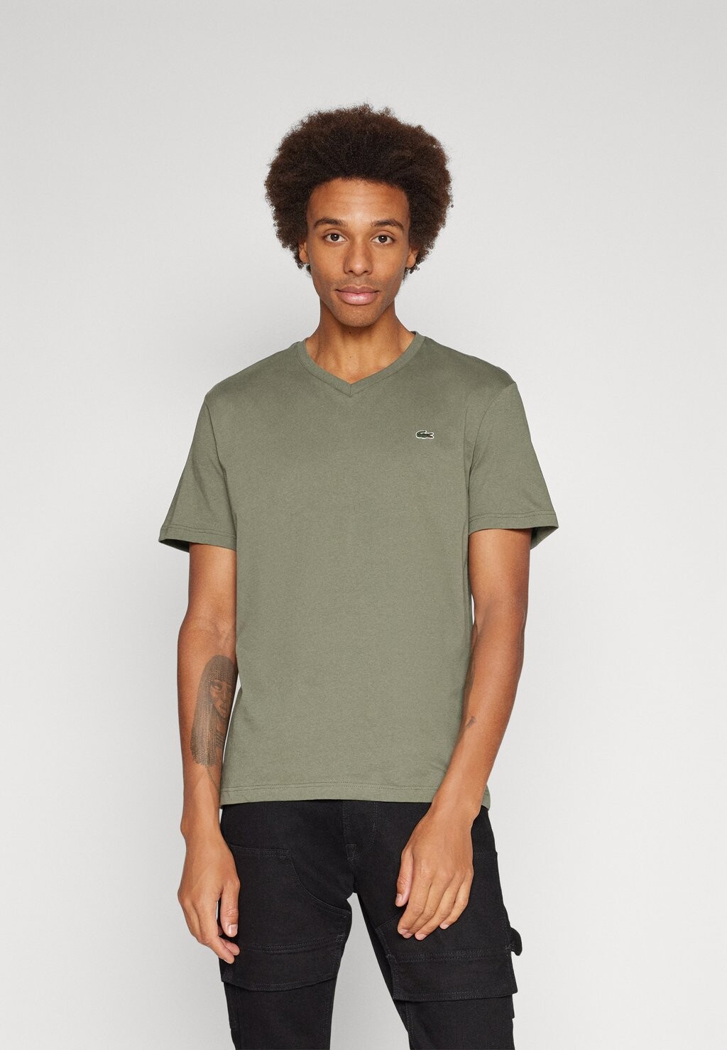 

Базовая футболка Lacoste, хаки, Хаки;серый