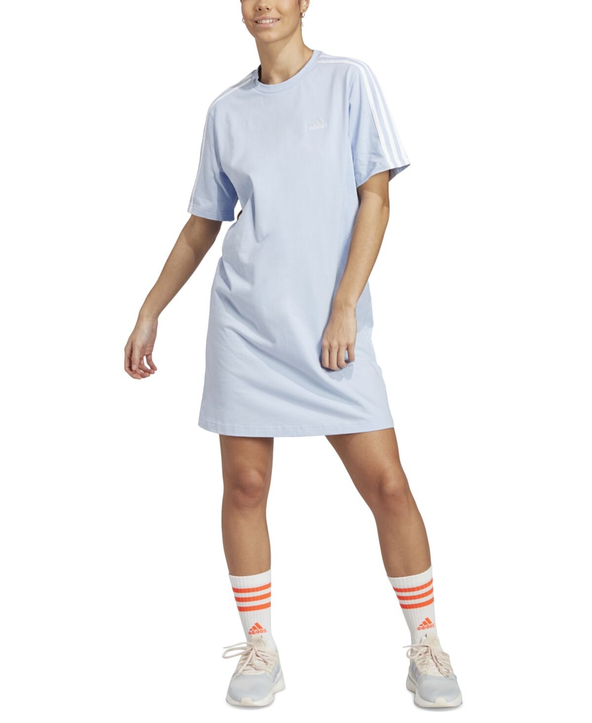 

Женское трикотажное платье-футболка-бойфренд Active Essentials с 3 полосками adidas