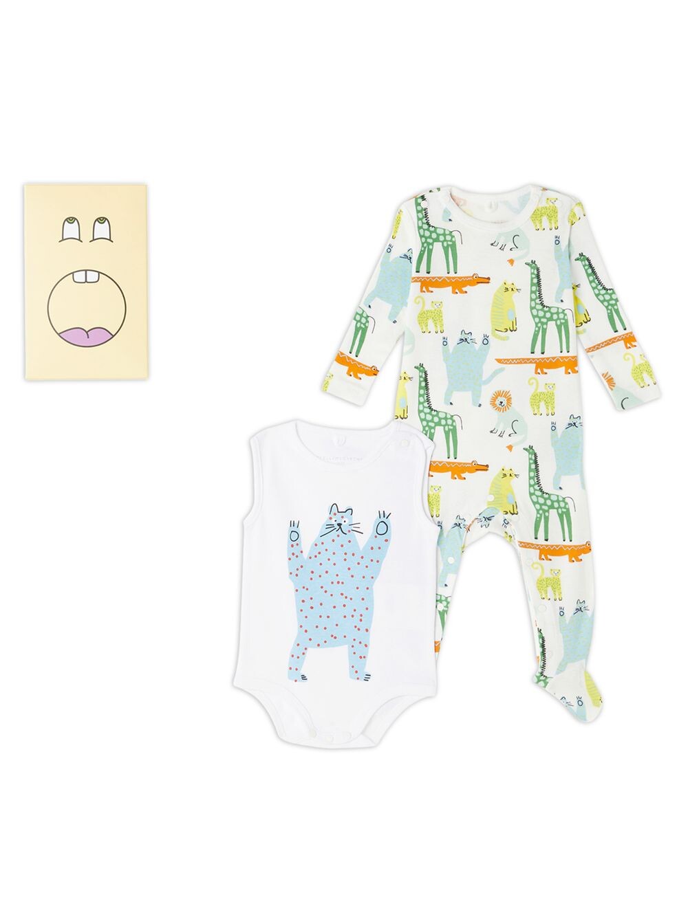 

Футболка и боди с принтом животных для мальчика Stella McCartney Kids, белый