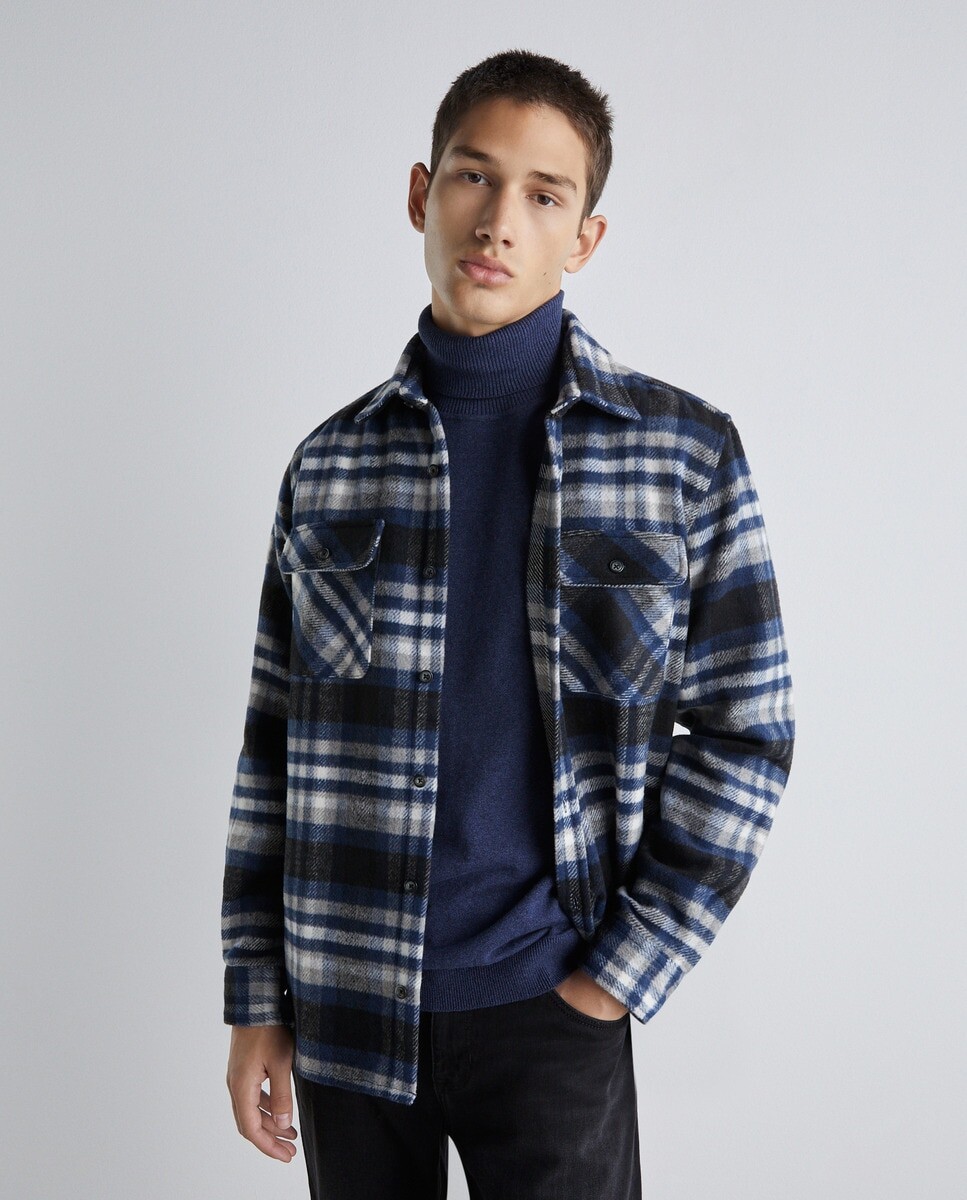 

Мужская рубашка в клетку с длинными рукавами Easy Wear, синий