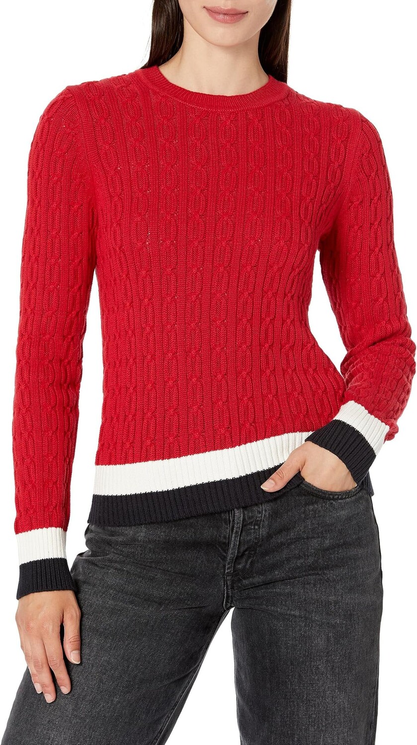 

Длинный свитер с круглым вырезом Tommy Hilfiger, цвет Scarlet Multi