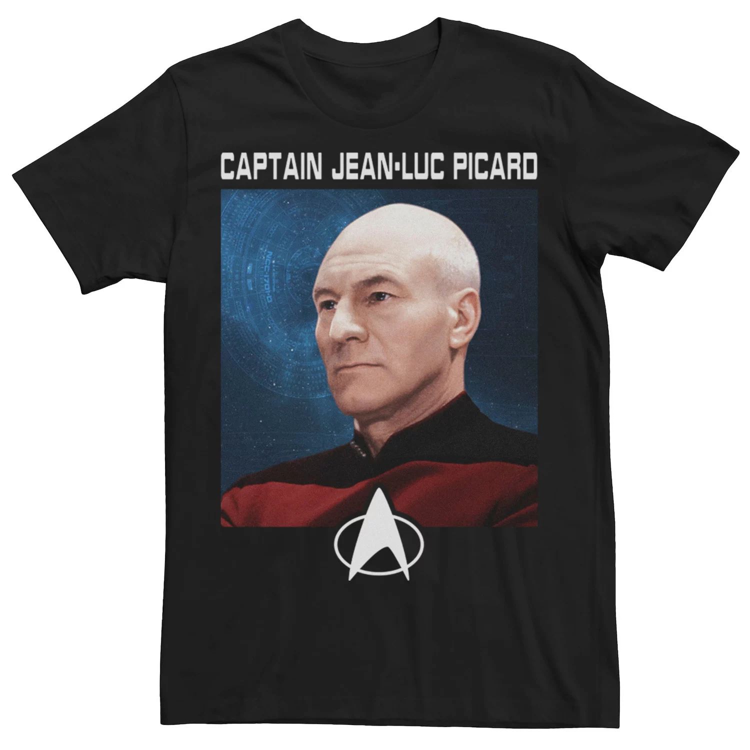 Мужская футболка Star Trek The Next Generation Captain Picard Licensed Character фигурка reaction figure star trek the next generation – wave 1 – data 9 см