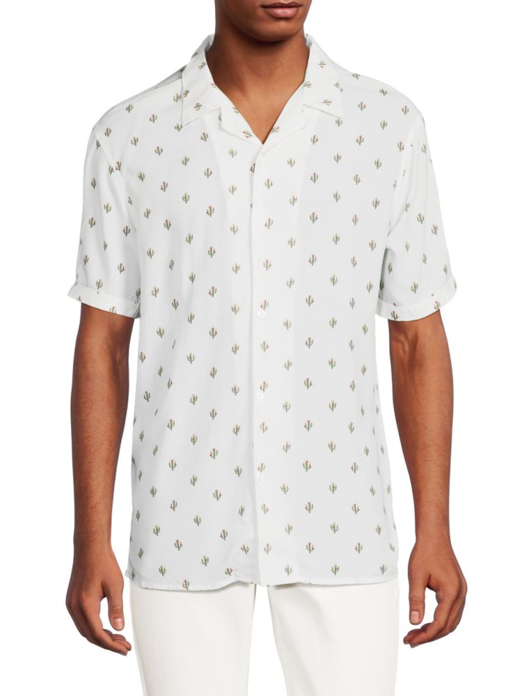 цена Рубашка с принтом черепа Eleven Paris, цвет Cactus Print