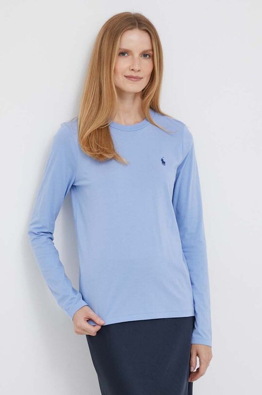 

Хлопковая рубашка с длинными рукавами Polo Ralph Lauren, синий