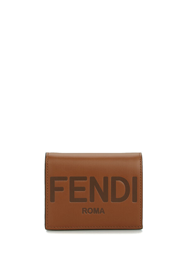 

Женский кожаный кошелек с коричневым логотипом Fendi