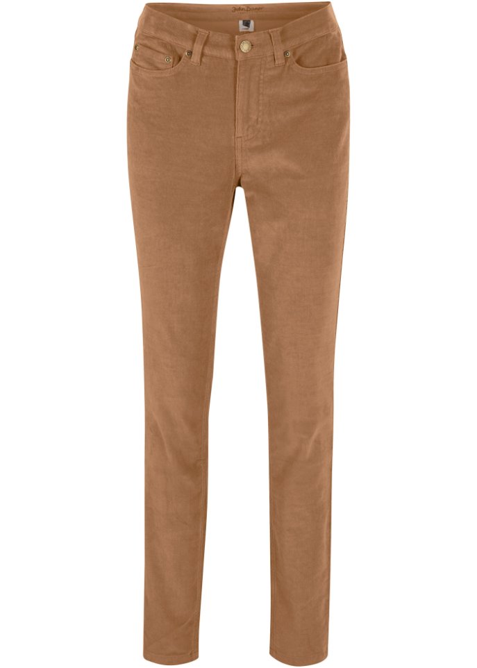 Узкие вельветовые брюки стрейч John Baner Jeanswear, коричневый