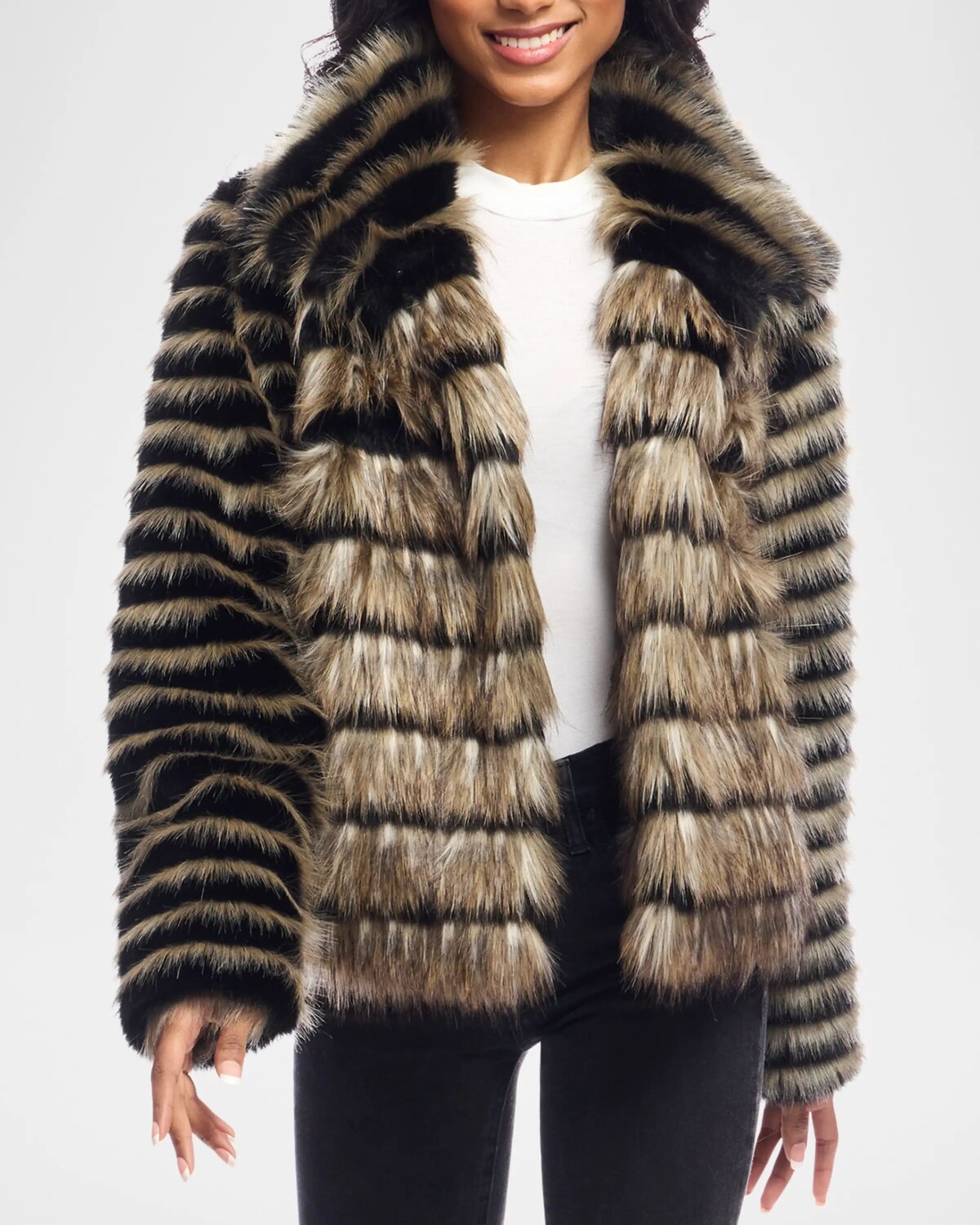 

Куртка Front Row из искусственной лисы Fabulous Furs, мультиколор