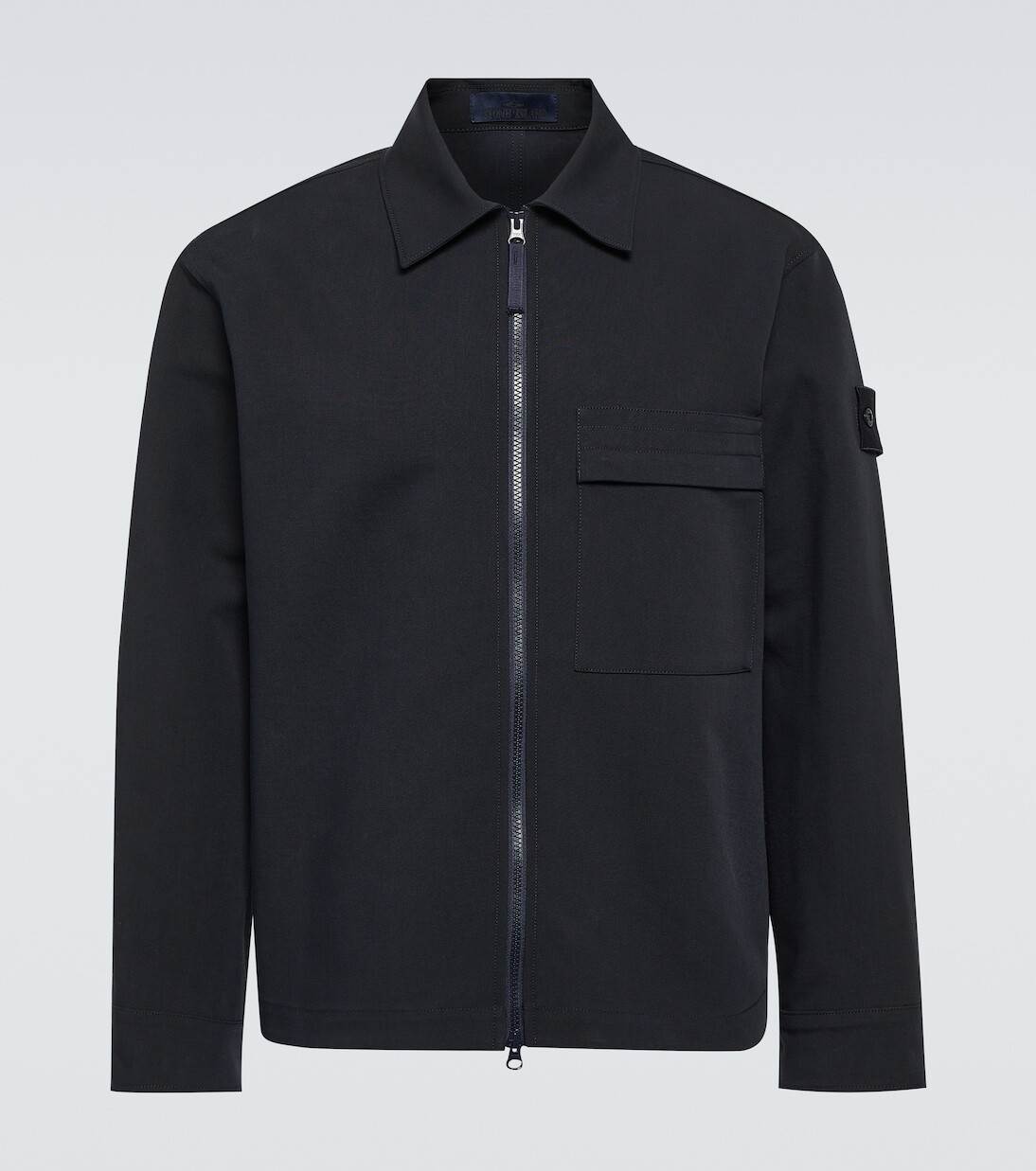 

Куртка ghost compass из хлопка и шерсти Stone Island, синий