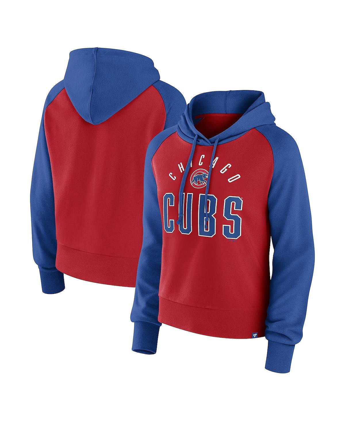 Женский фирменный красный пуловер с капюшоном Chicago Cubs Pop Fly Fanatics цена и фото