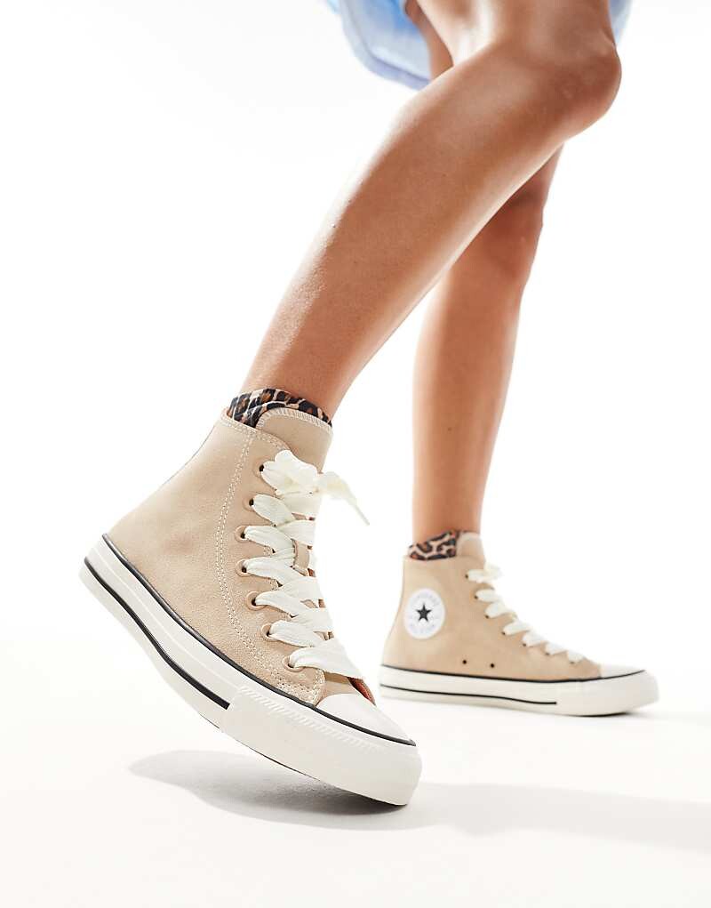 

Converse – Chuck Taylor All Star Hi – бежевые замшевые спортивные туфли