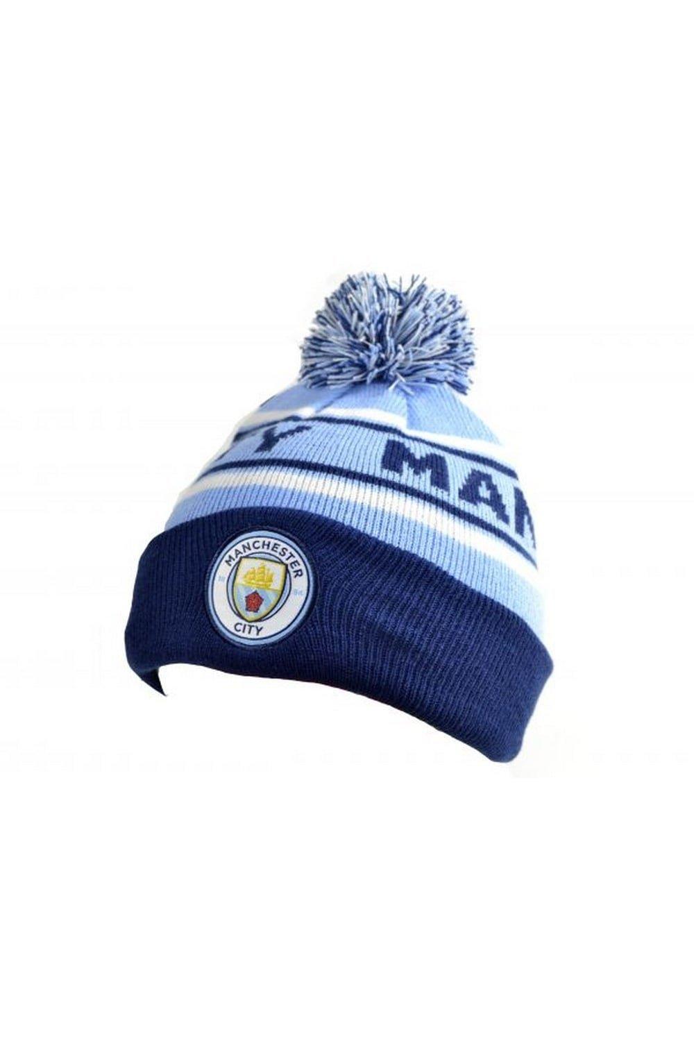 Вязаная шапка Bronx Bobble Manchester City FC, синий цена и фото