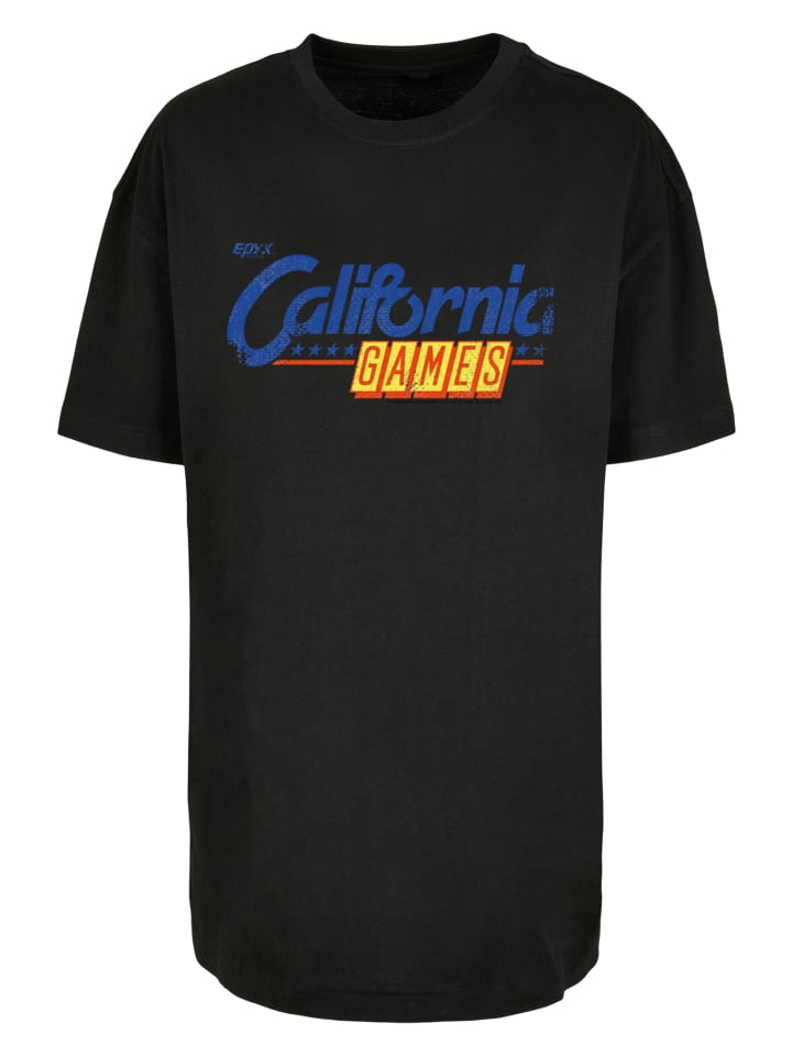 

Футболка F4NT4STIC Oversized Boyfriend Tee CALIFORNIA GAMES RETRO GAMING C64 Video Games, черный