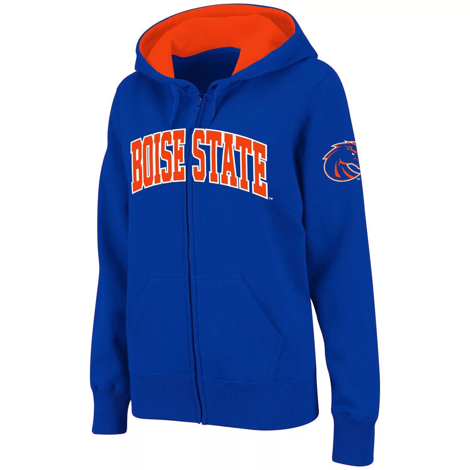 

Женская толстовка с молнией во всю длину и арочным именем Stadium Athletic Royal Boise State Broncos Colosseum