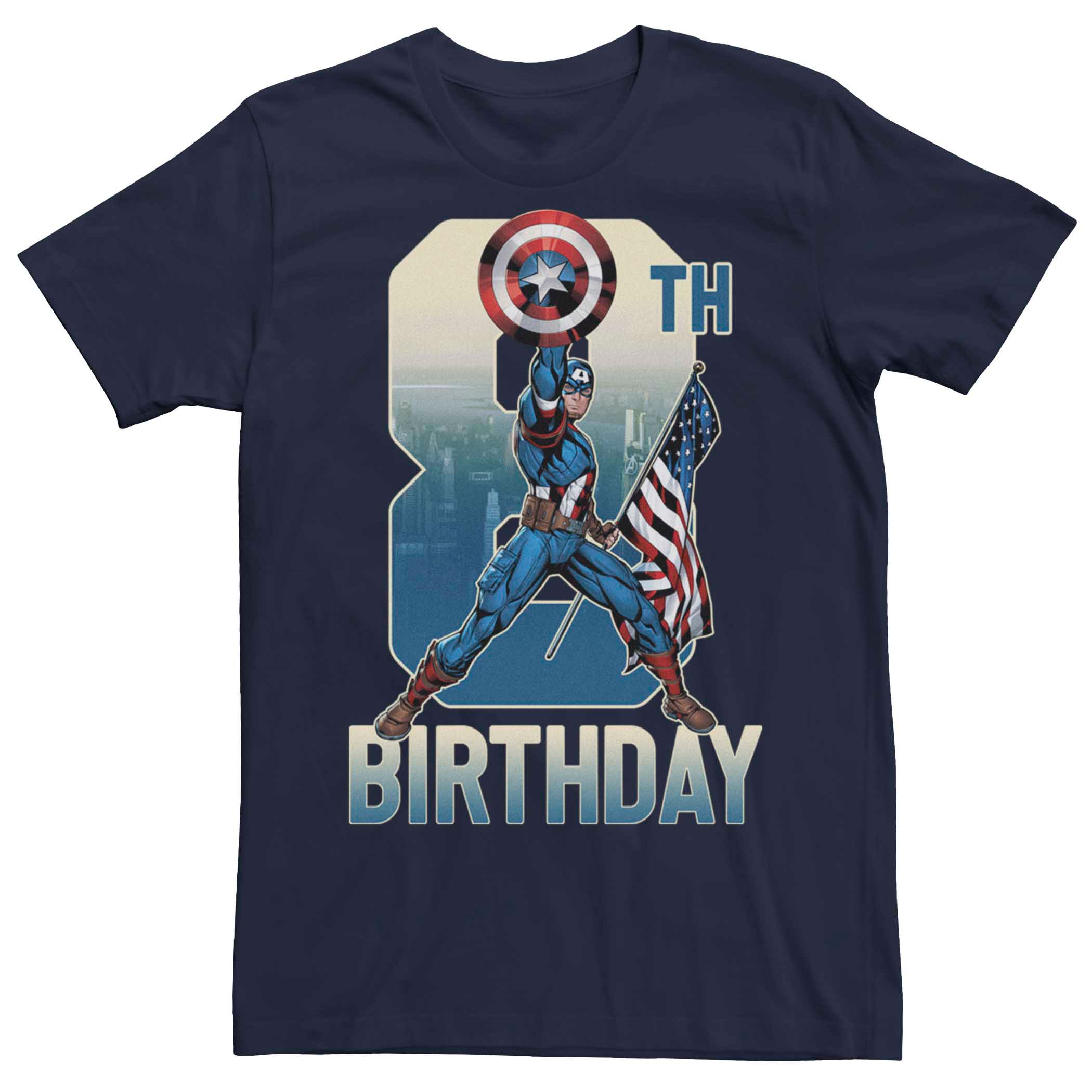 Мужская футболка на 8-й день рождения с изображением Капитана Америки Licensed Character футболка с изображением рожденного февраля 1950 года ограниченный выпуск подарки на 70 й день рождения футболка