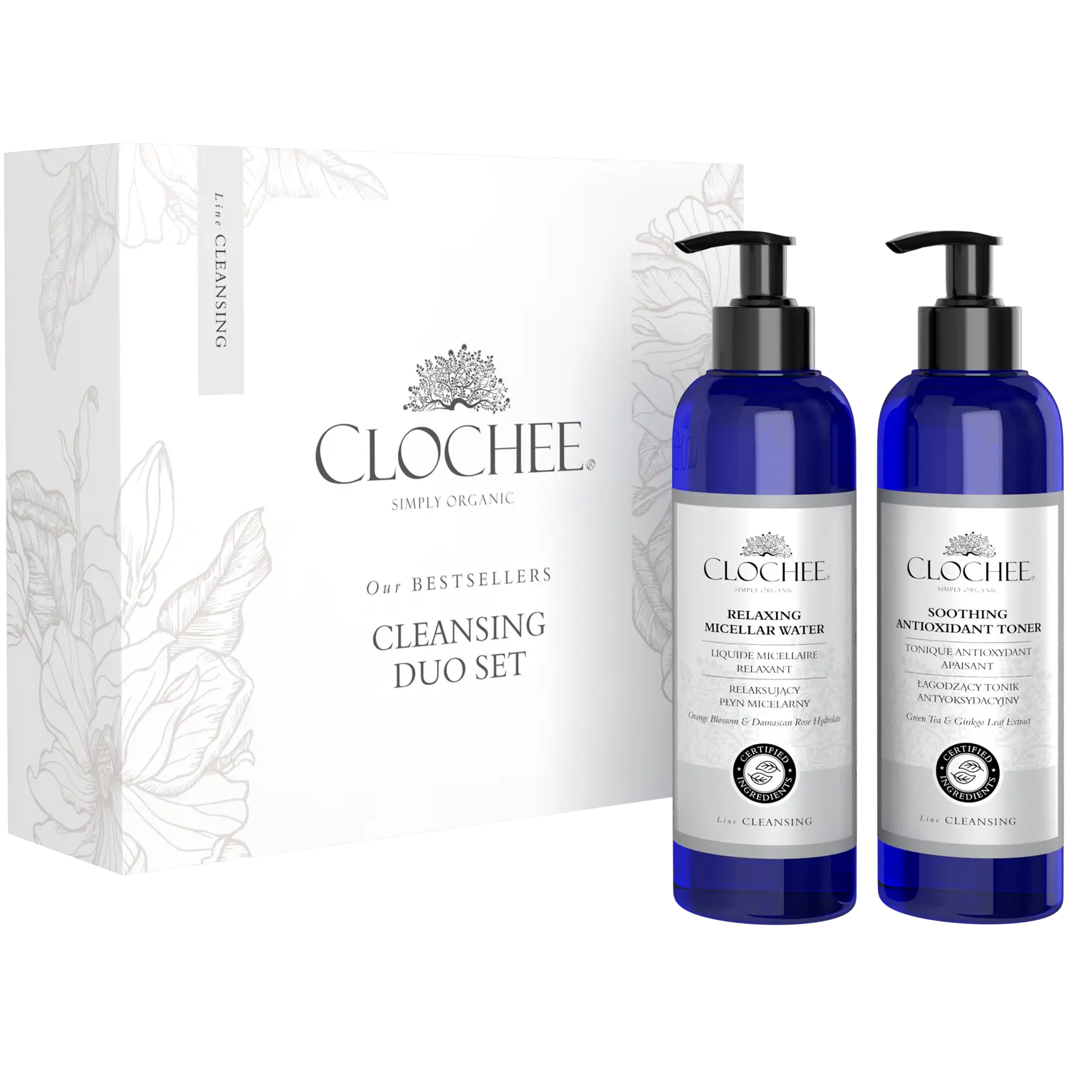 

Набор: мицеллярная жидкость для снятия макияжа с лица Clochee Cleansing Duo Set, 250 мл