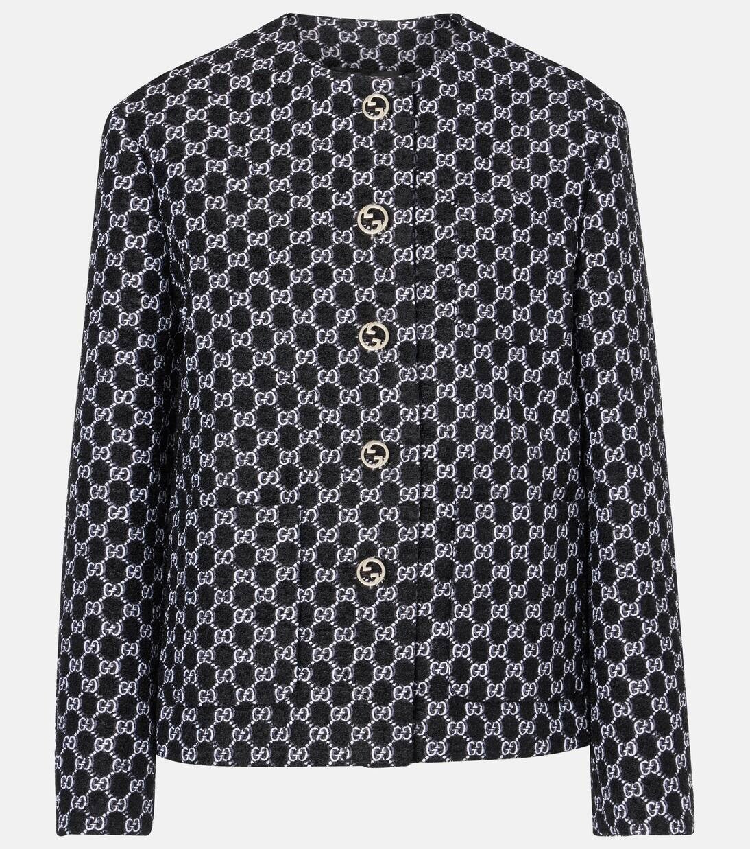 

Жакет GG букле Gucci, цвет black/white