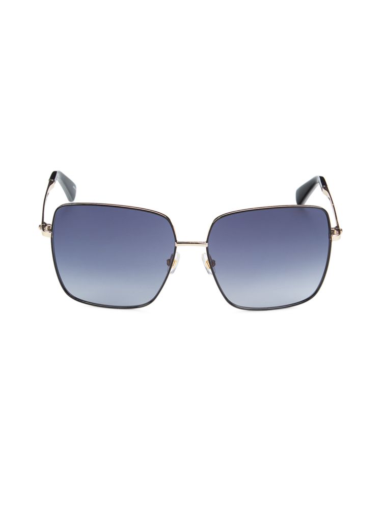 Квадратные солнцезащитные очки 60 мм Kate Spade New York, цвет Blue Black