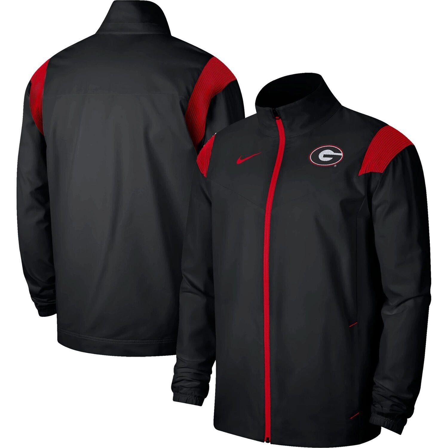 

Мужская черная тканая куртка с молнией во всю длину Georgia Bulldogs Nike, Черный
