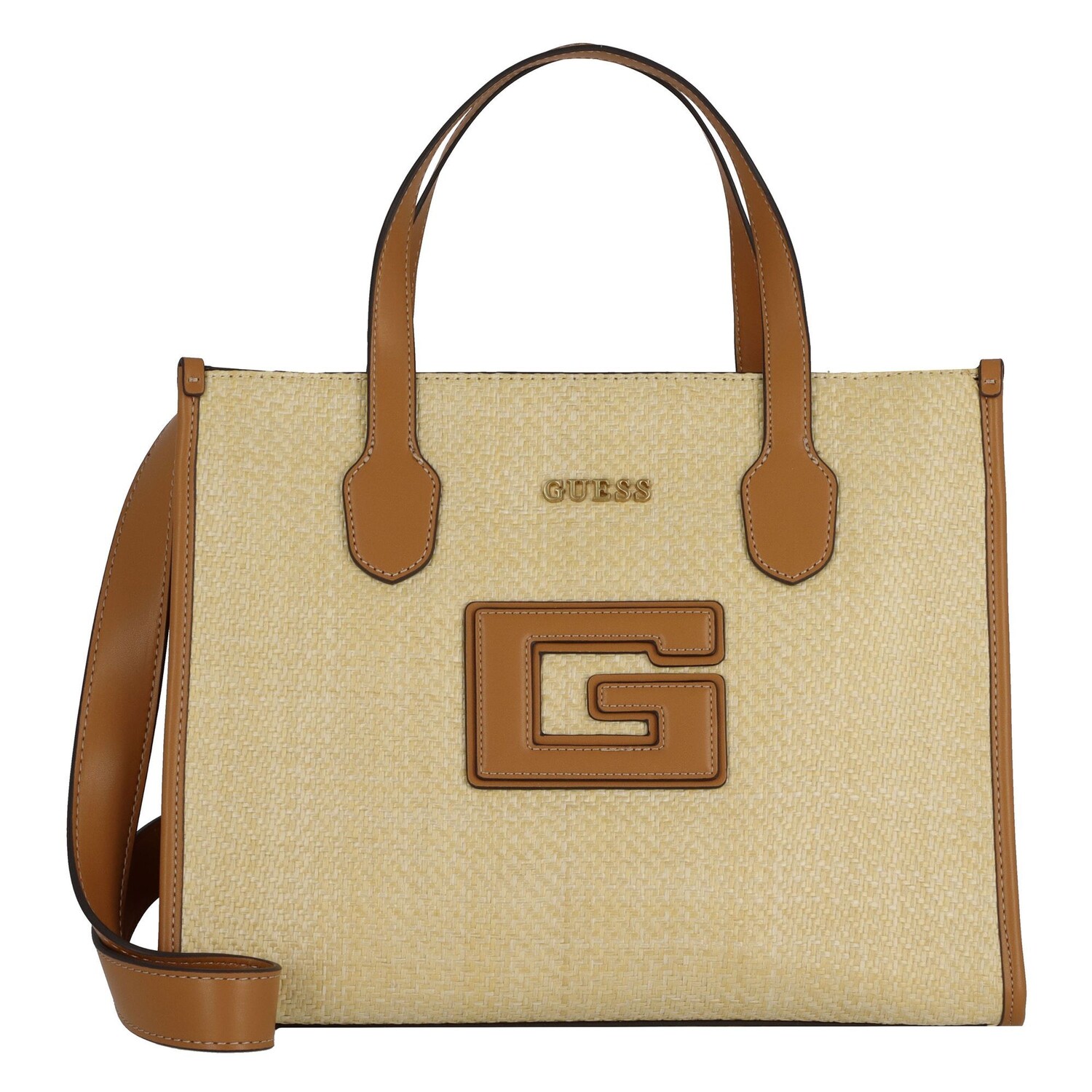 Сумка шоппер Guess G Status Handtasche 34см, цвет natural-cognac