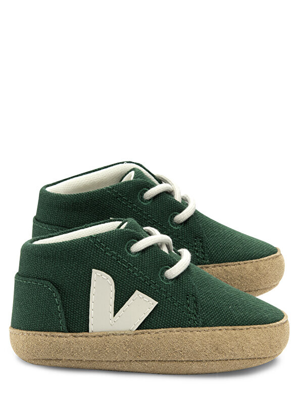 

Детские кроссовки унисекс с зеленым логотипом Veja