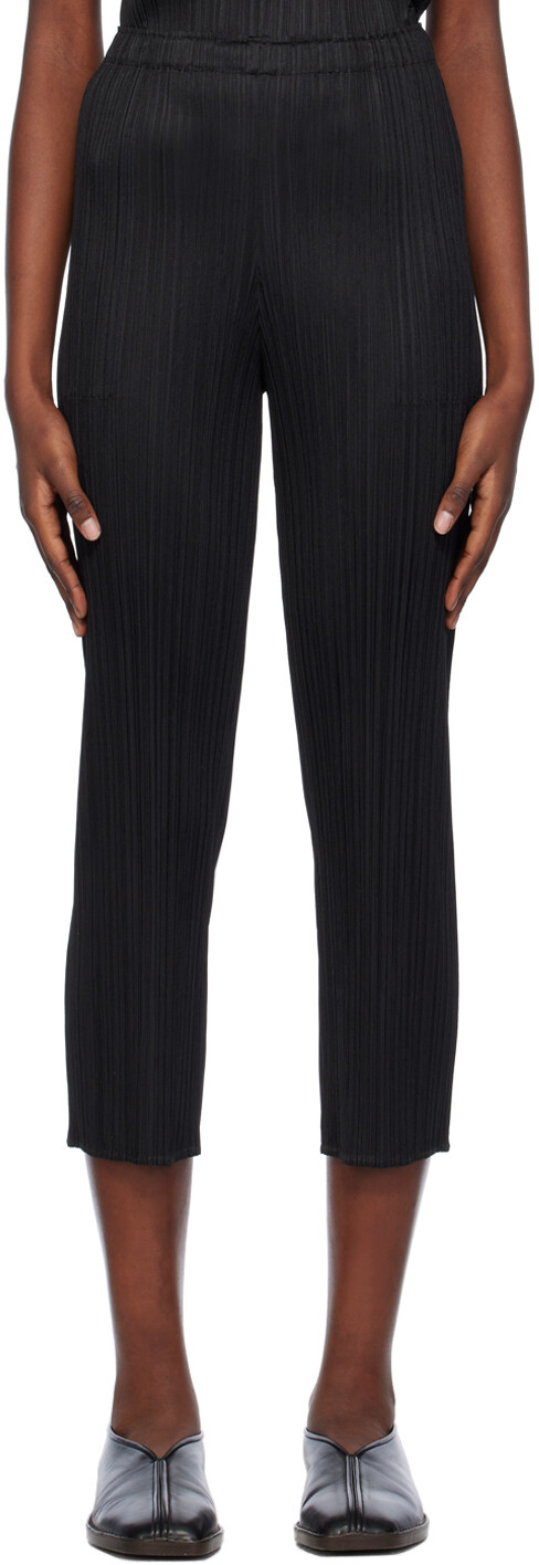 

Черные базовые брюки Pleats Please Issey Miyake, цвет Black